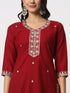 Maroon Cotton Pant Suit Acz3100 Back View