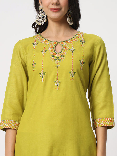 Green Cotton Pant Suit Acz3101 Back View