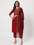 Maroon Cotton Pant Suit Acz3105