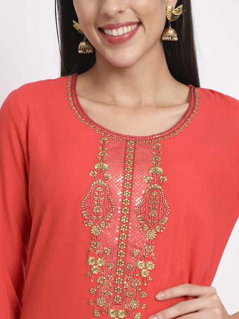 Red Magic Cotton Pant Suit Acz3108 Back View