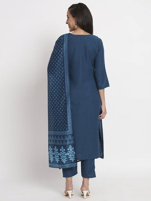 Blue Magic Cotton Pant Suit Acz3110 Closure View