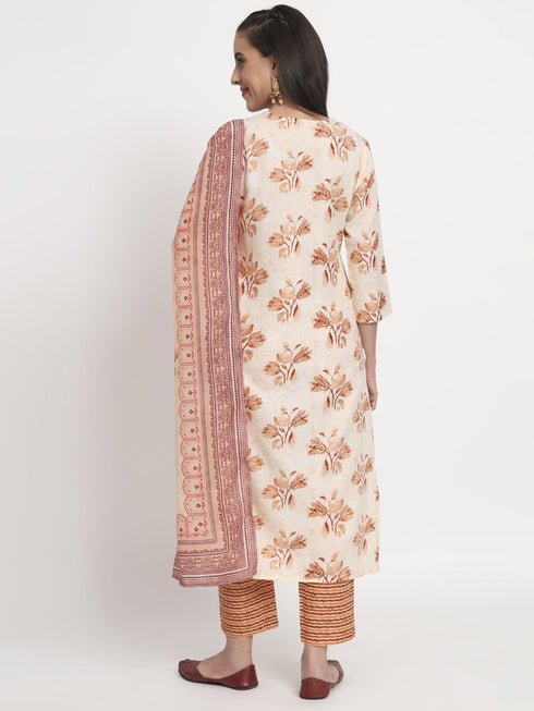 Cream Magic Cotton Pant Suit Acz3113 Closure View