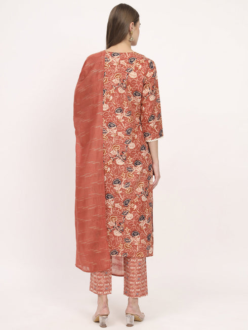 Orange Magic Cotton Pant Suit Acz3114 Closure View