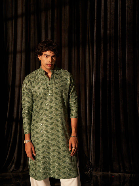 Green Kurta Viscose Payjama