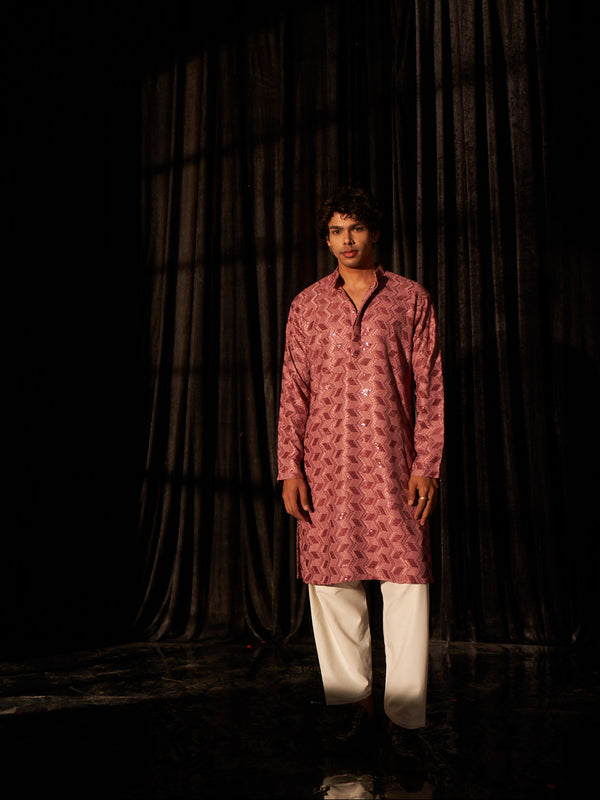 Pink Kurta Viscose Payjama