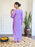 Purple Chanderi Pant Suit Acz3143 Closure View
