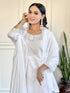 White Chanderi Pant Suit Acz3144 Back View