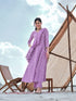 Purple Cotton Anarkali Suit Acz3152