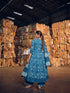 Blue Cotton Anarkali Suit Acz3160 Closure View