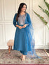 Blue Chanderi Viscose Pant Suit Acz3169