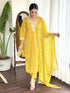 Yellow Chanderi Pant Suit Acz3170