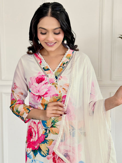 Red Viscose Rayon Pant Suit Acz3175 Back View