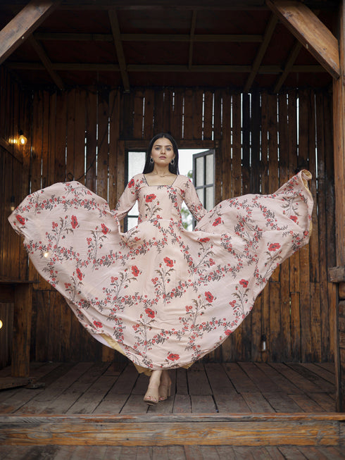 Pink Georgette Anarkali Suit Acz3196 Closure View