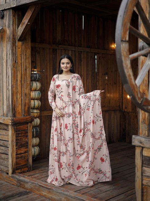 Pink Georgette Anarkali Suit Acz3196