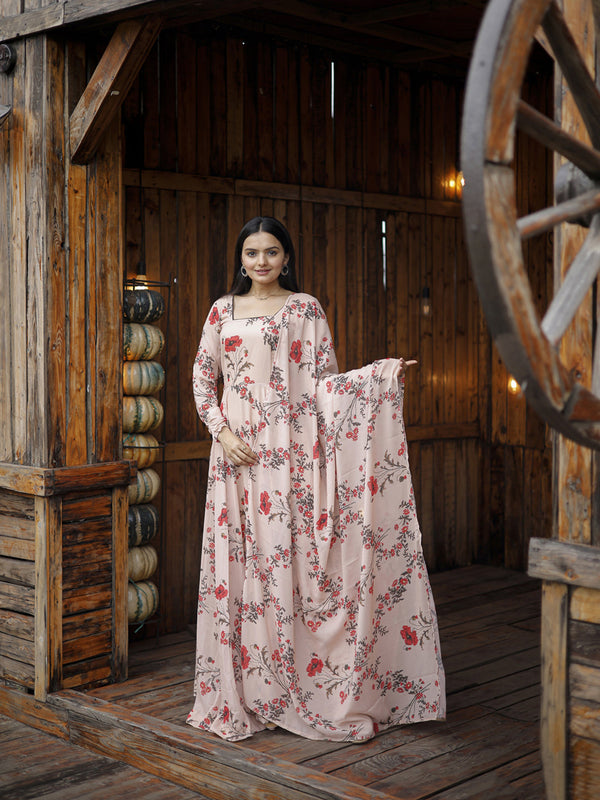 Pink Georgette Anarkali Suit Acz3196