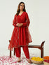 Red Chanderi Pant Suit Acz3232