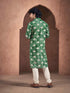 Green Kurta Viscose Payjama Closure View