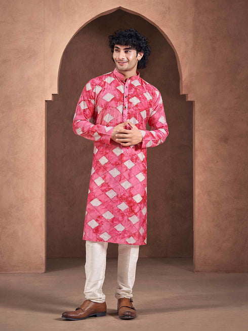 Red Kurta Viscose Payjama
