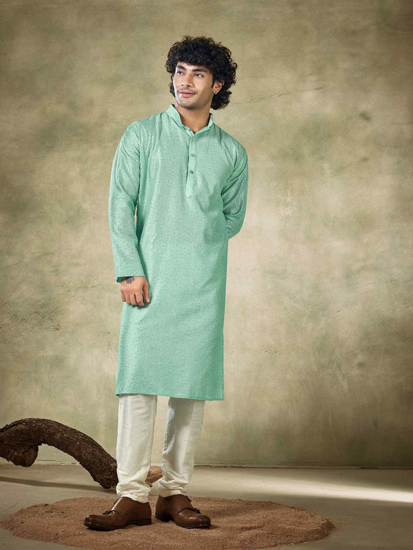 Sea Green Kurta Viscose Payjama