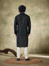 Black Kurta Viscose Payjama Closure View
