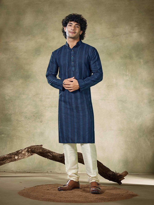 Teal Blue Kurta Viscose Payjama