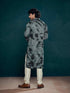 Grey Kurta Viscose Payjama Closure View