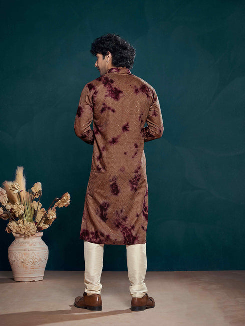 Wine Kurta Viscose Payjama Closure View