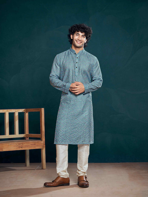 Blue Kurta Viscose Payjama
