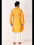 Yellow Kurta Art Silk Payjama Closure View