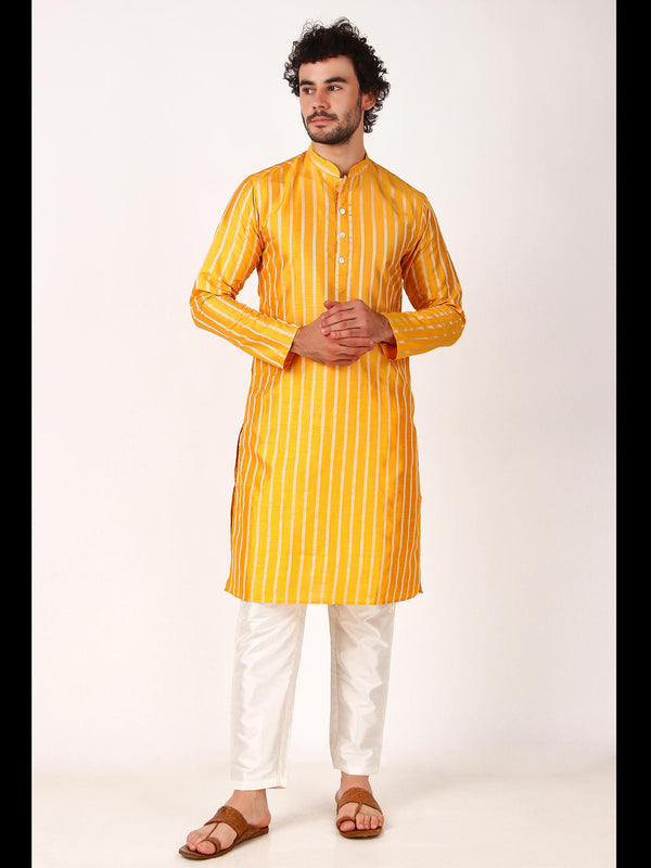 Yellow Kurta Art Silk Payjama