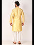 Lemon Kurta Art Silk Payjama Closure View