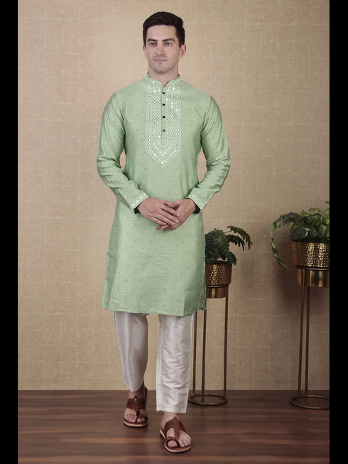 Pista Kurta Jacquard Silk Payjama
