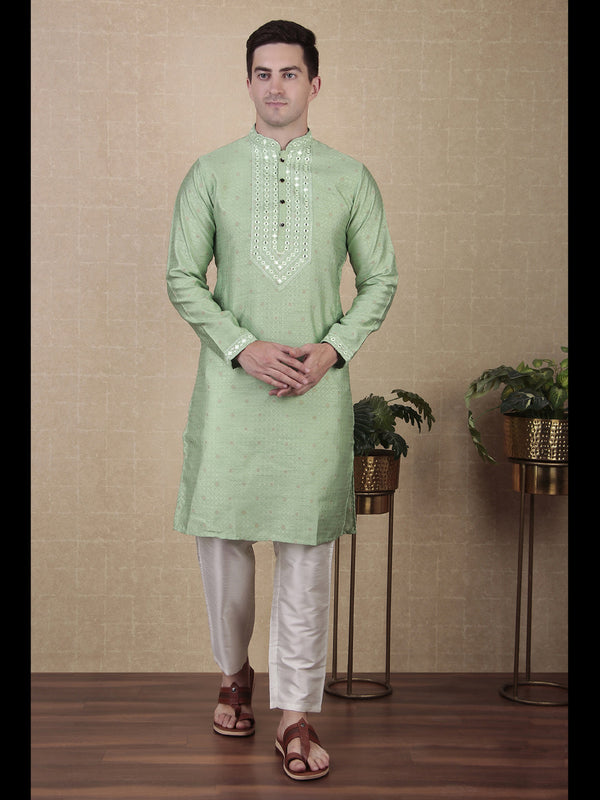 Pista Kurta Jacquard Silk Payjama