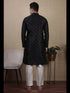 Black Kurta Jacquard Silk Payjama Closure View