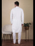 White Kurta Cotton Payjama Closure View