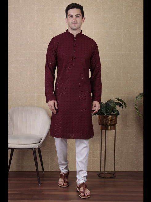 Maroon Kurta Cotton Payjama