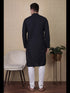 Nevy Blue Kurta Cotton Payjama Closure View