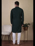 Green Kurta Cotton Payjama Closure View