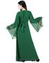 Modest Green Georgette Pearl Embroidery Kaftan