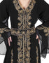 Islamic Black Georgette Pearl Embroidery Kaftan