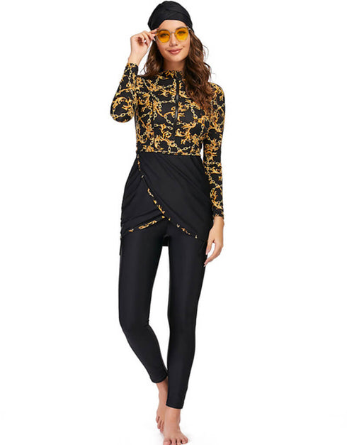 Muslim Sport Swimwear Women Modest Burkinis Wear Long Sleeves Swimsuit