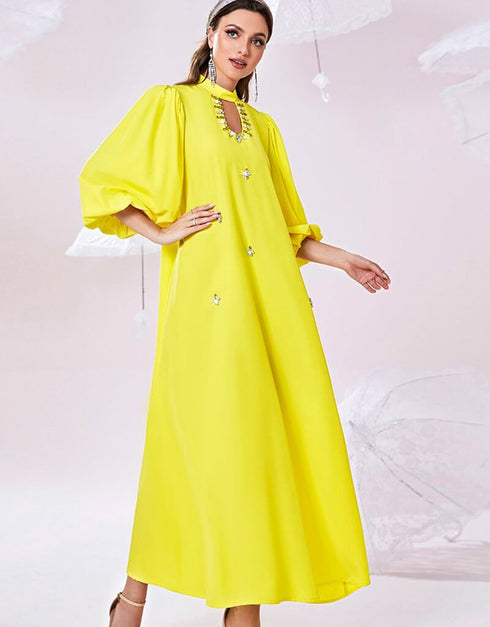 Dubai Muslim Long Kaftans Abayas Party Wear Evening Dresses For Arabic Women