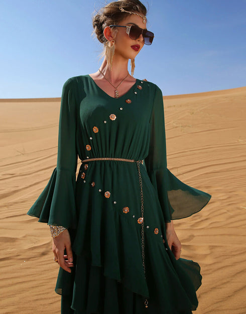 Dubai style Evening Dresses Chiffon Abaya For Arabic Women