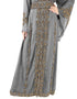 Arabic Grey Georgette Pearl Embroidery Kaftan
