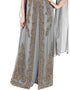 Muslim Grey Georgette Pearl Embroidery Kaftan