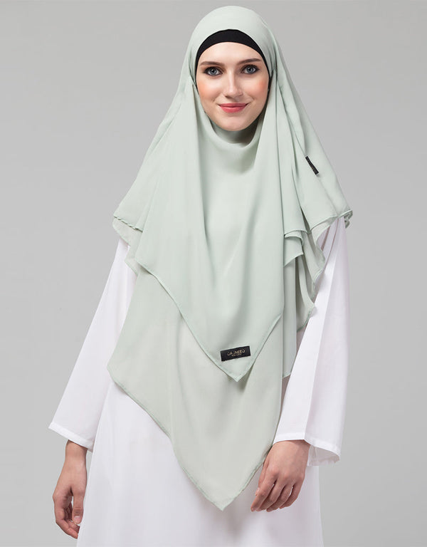 Trending Triangle tow layers tie at back Ready to wear Hijab cum Naqab