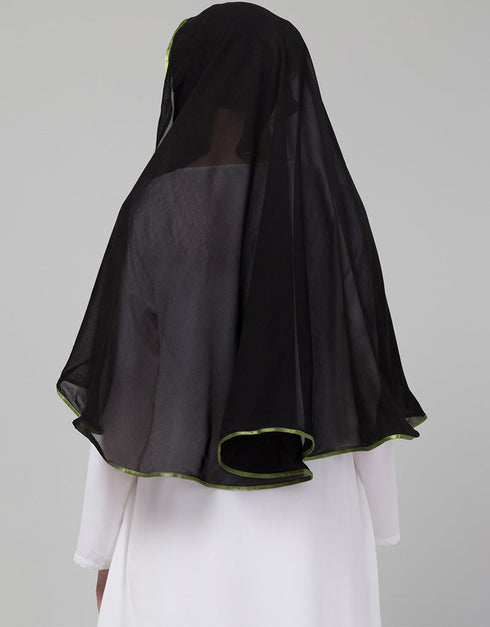 Green Polyester Georgette Head Covers Hijab