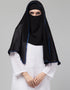 Blue Polyester Georgette Head Covers Hijab