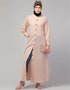 Women Front open & cuff Daily wear casual Abaya In the Shade of skin