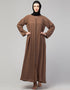 Modest Daily Abaya with Detachable Zipper In the Color Brown